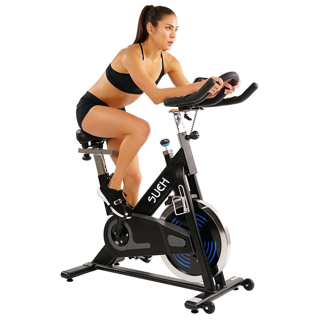 Bicicleta estática para interiores, gimnasio en casa, ejercicio aeróbico,  bicicleta estacionaria para interiores, con soporte para teléfono móvil y